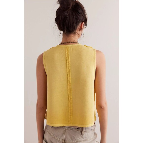 Free People Wonderstruck Vest Blouse Top Floral Crochet Lace Sleeveless M 277155 - Picture 3 of 7